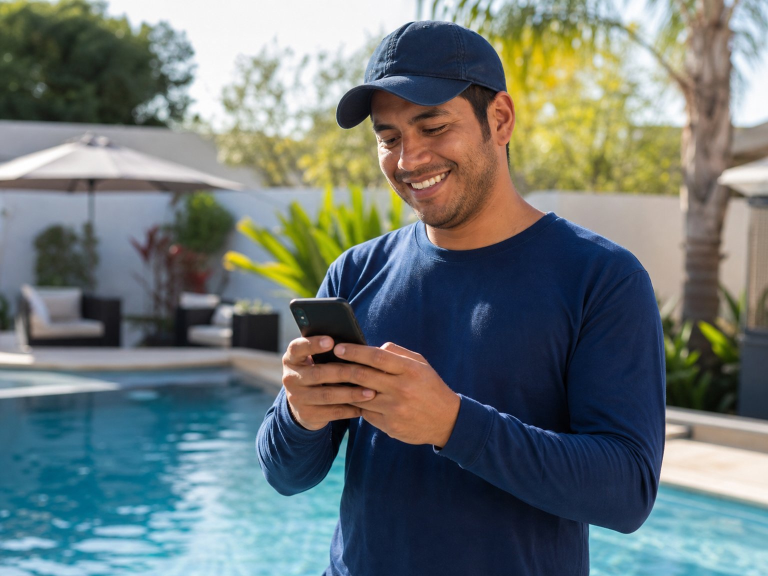 Piscinero usando el portal con facilidad: si usas WhatsApp, sabes usar esto